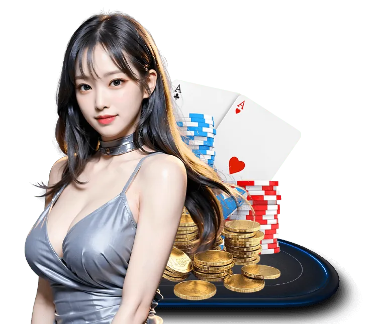 Bốn lá bài may mắn và một người đàn ông đang ghi chép, tượng trưng cho sự kết hợp giữa may mắn và kinh nghiệm trong dự đoán xổ số.